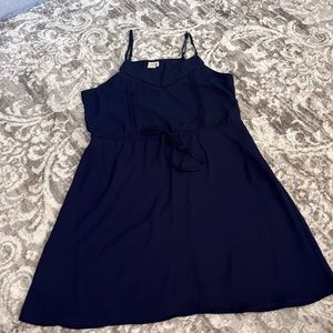 Paper Crane Women’s Blue Tie Waist Spaghetti Strap Dress - Navy Blue - Size M